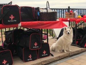 Echo celebrating the launch of Pet Evac Pak, evacuation kits for pets